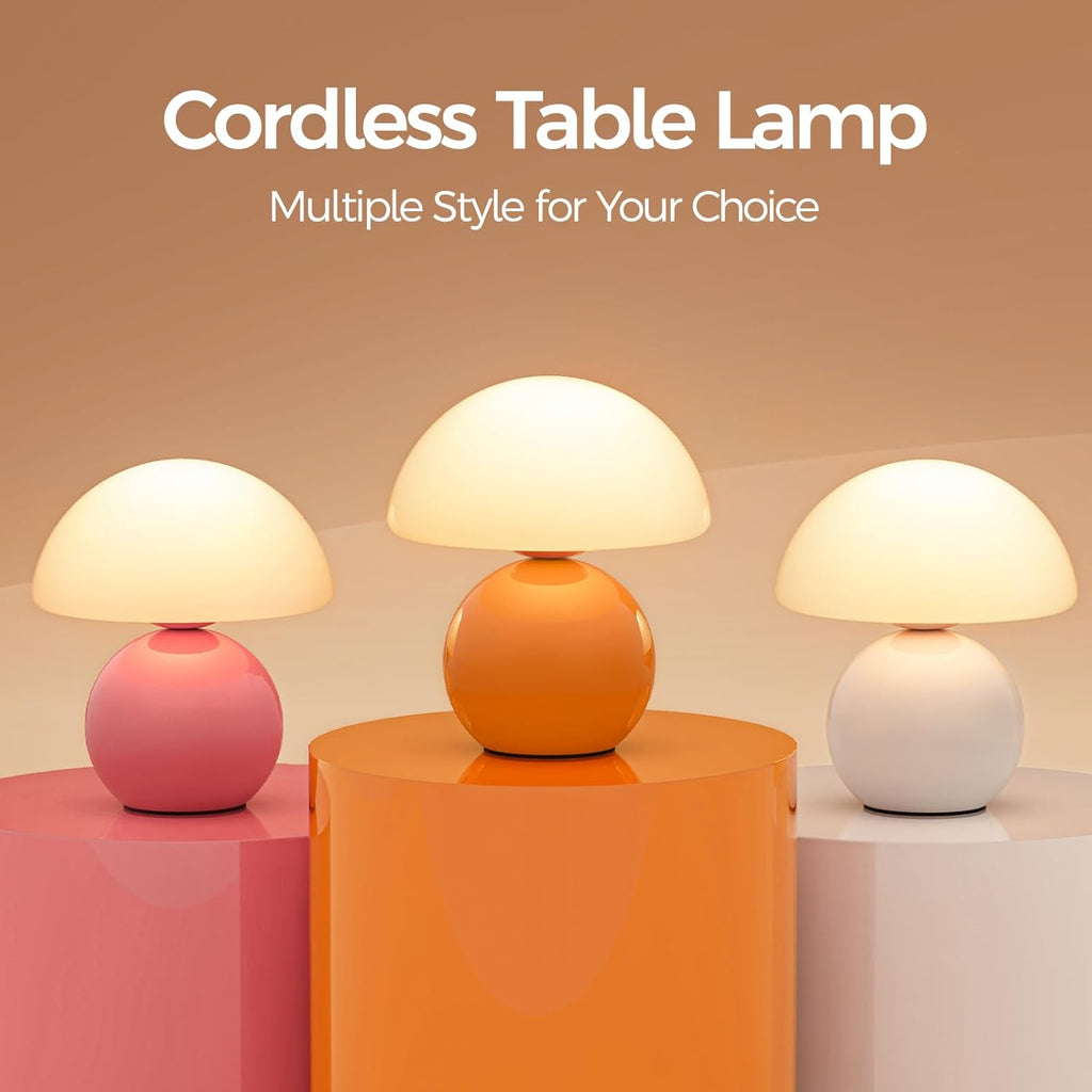 Mushroom-shaped bedroom table lamp — portable wireless table lamp.