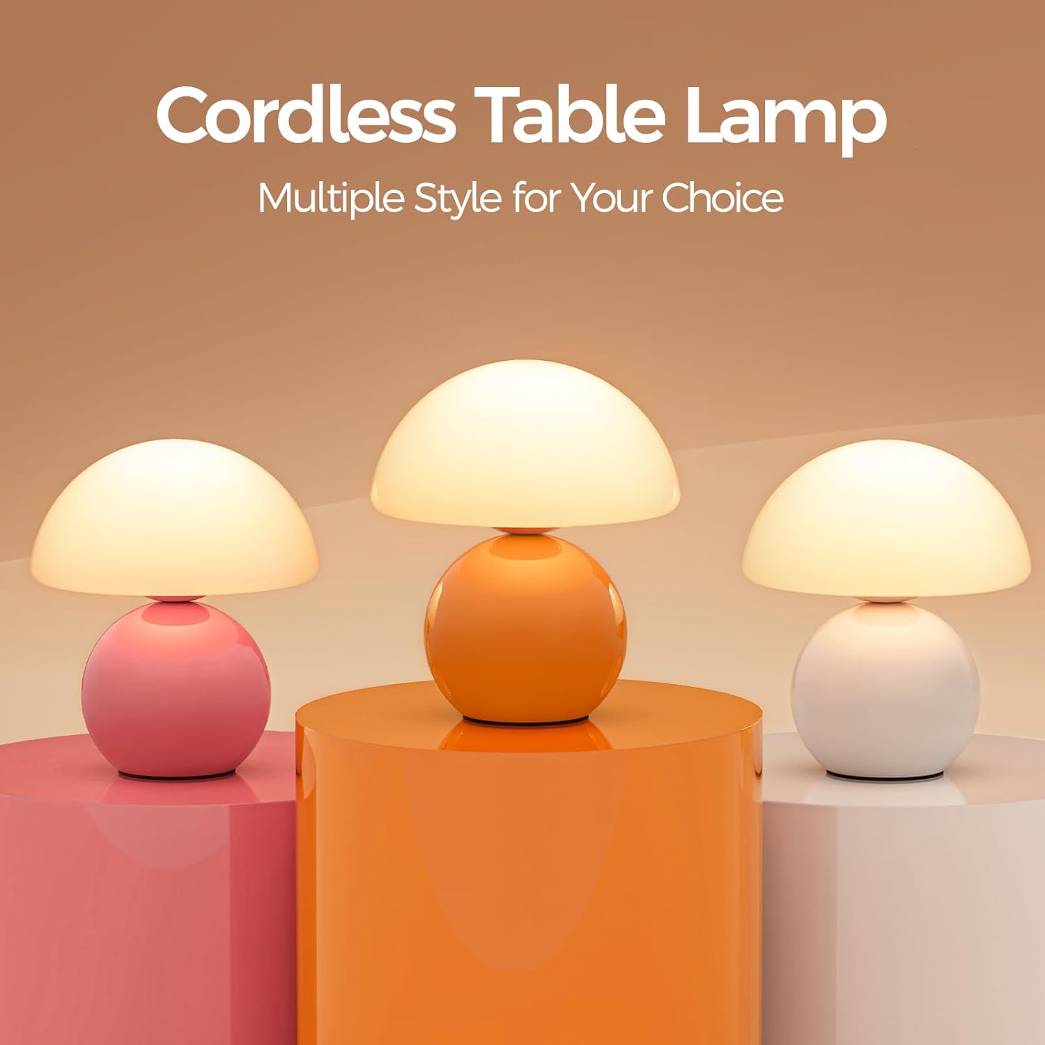 Mushroom-shaped bedroom table lamp — portable wireless table lamp.