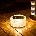 Portable Crystal LED Desk Lamp — 3-Level Brightness Adjustment, 3-Color Touch Control, Rechargeable