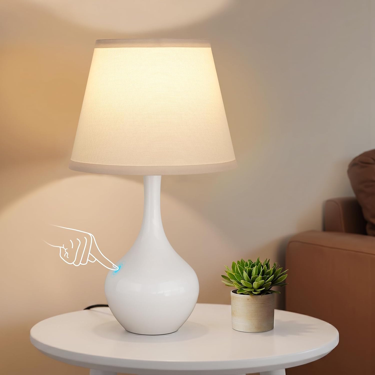 Touch-Control Bedside Lamp – Compact 3-Level Dimmable Table Lamp