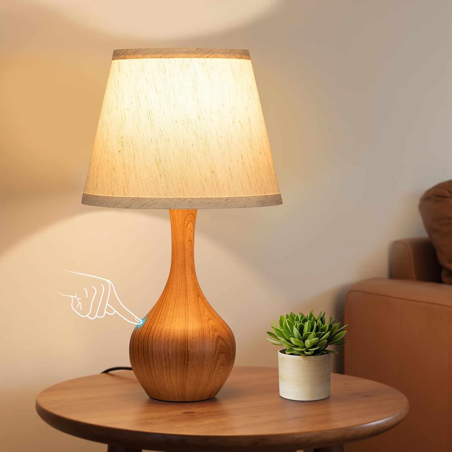 Touch-Control Bedside Lamp – Compact 3-Level Dimmable Table Lamp