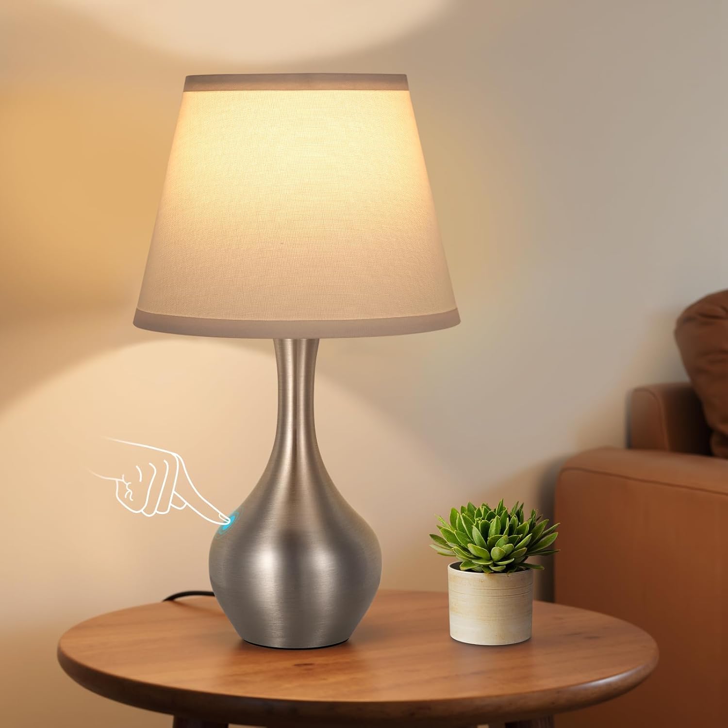 Touch-Control Bedside Lamp – Compact 3-Level Dimmable Table Lamp