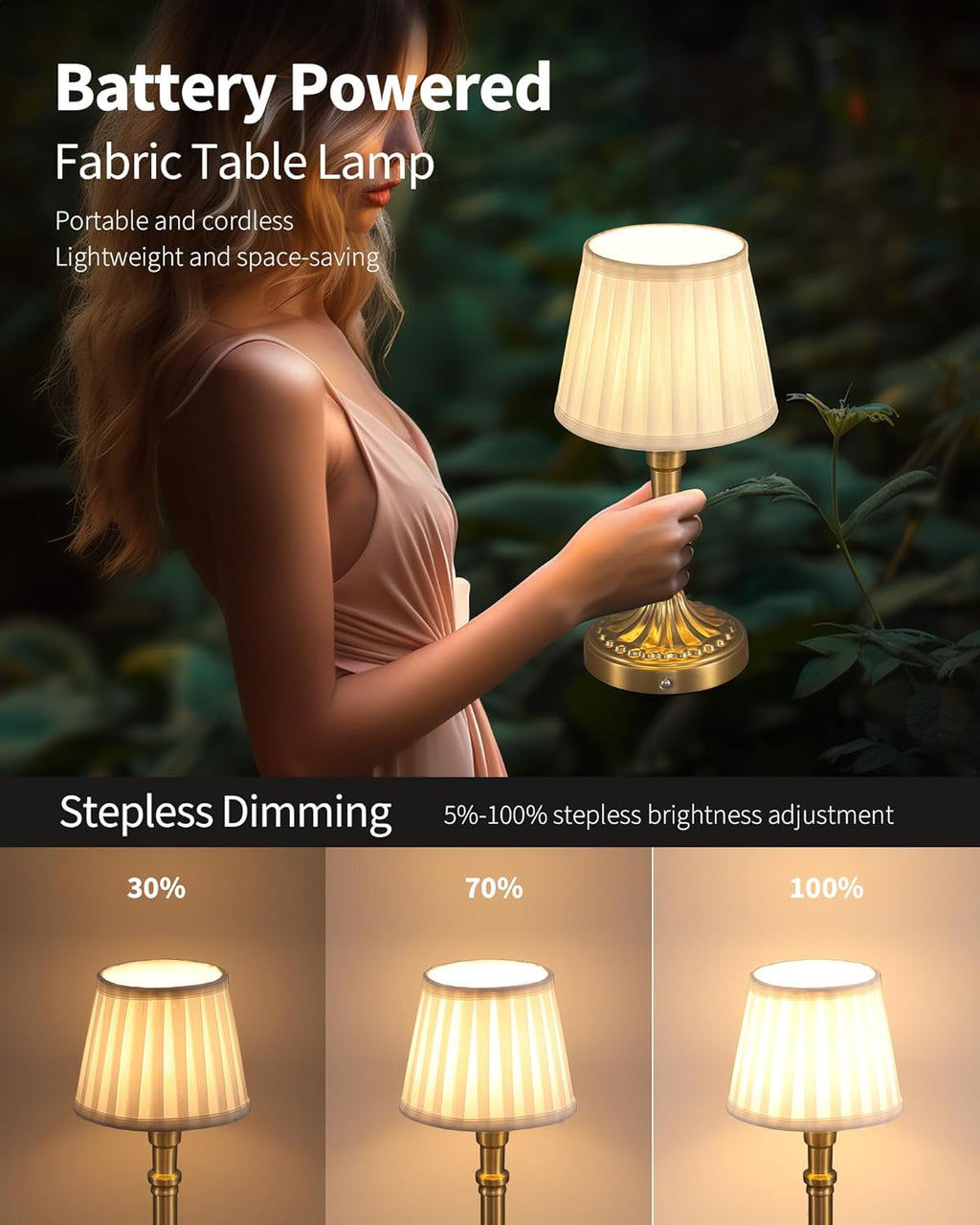 Wireless portable desk lamp