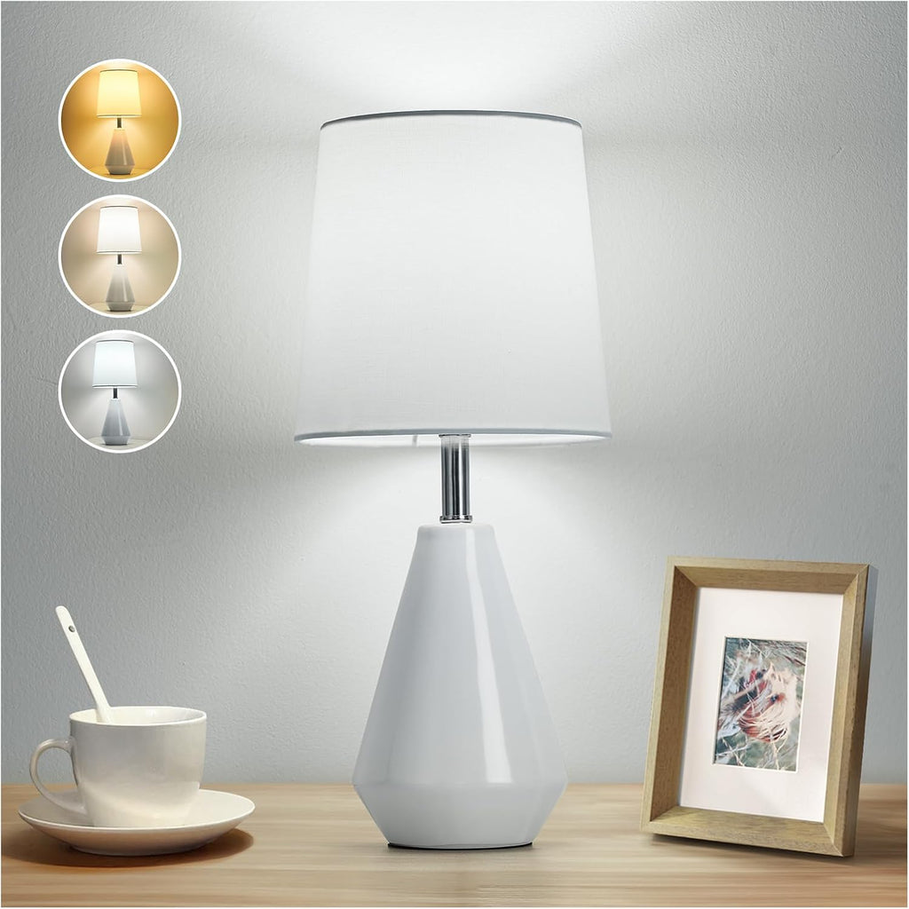 Small Bedside Table Lamp for Bedrooms – Reading Lamp with 3 Color Temperatures