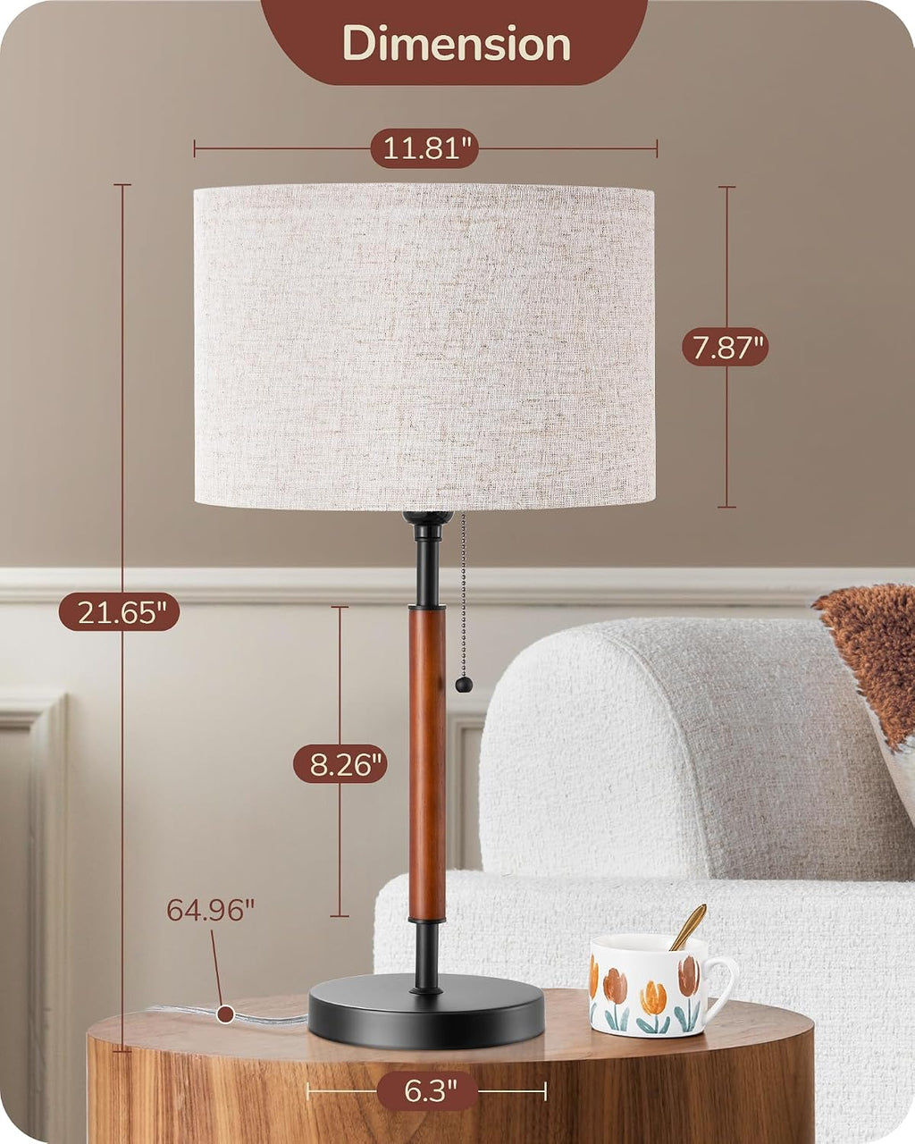 Mid-century modern style table lamp.