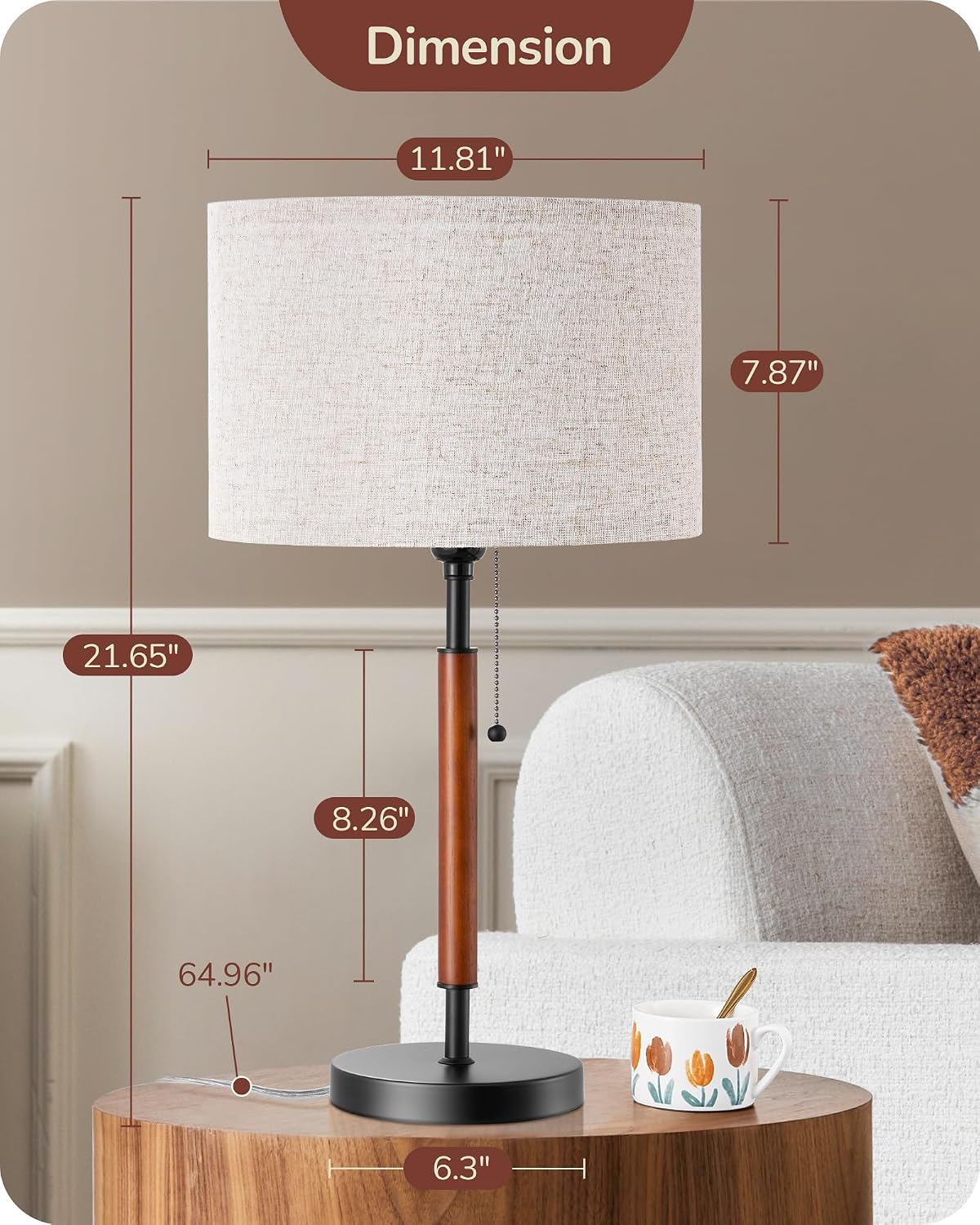 Mid-century modern style table lamp.